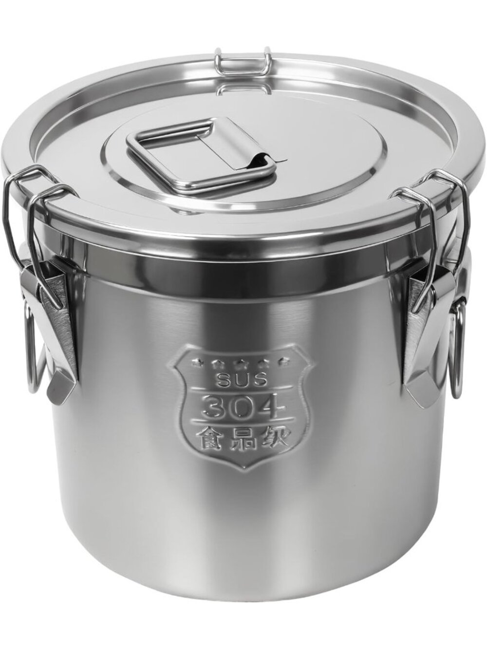 Airtight 12L Stainless Steel Food Storage Canister - Ideal for Rice, Flour